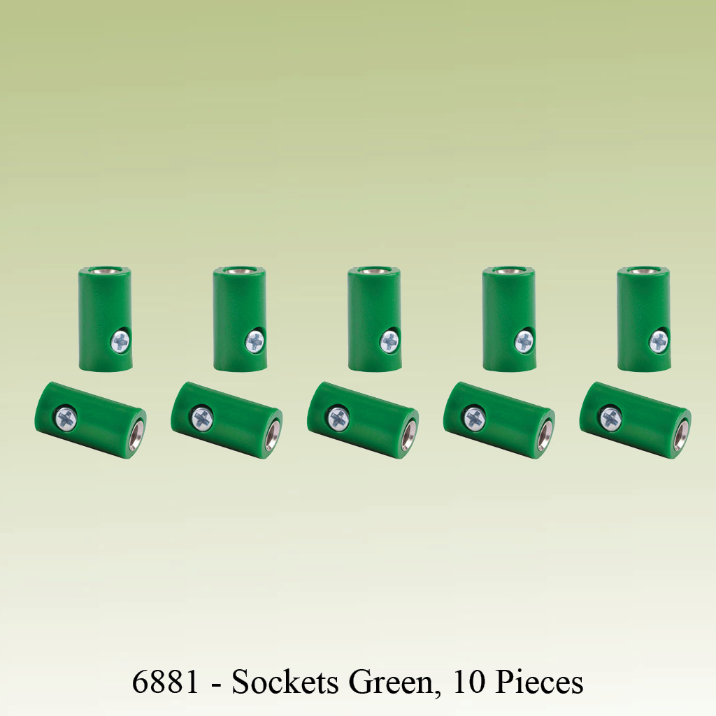 6881 Sockets, Green, 10 Pieces - 