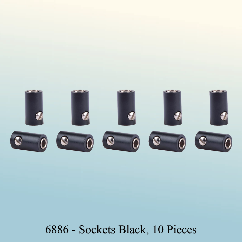 6886-Sockets, Black, 10 Pieces - 